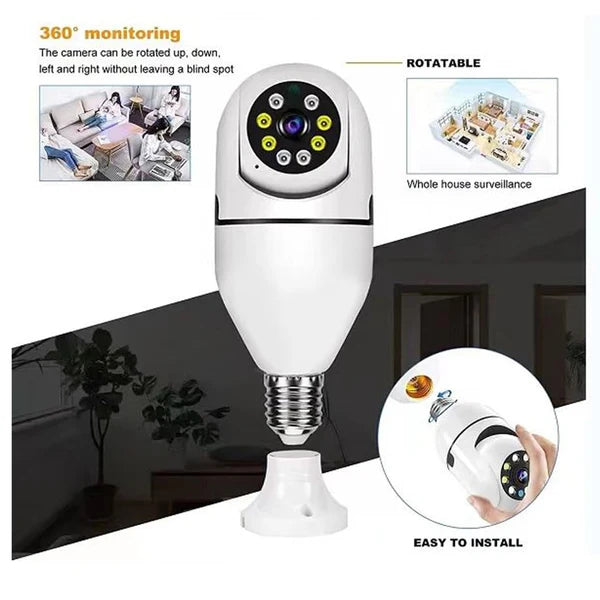 V380 Pro 360 Degree Panoramic Wireless WiFi IP CCTV Security Camera (Pack of 1)
