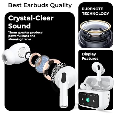 Bluetooth wireless earpod with display
