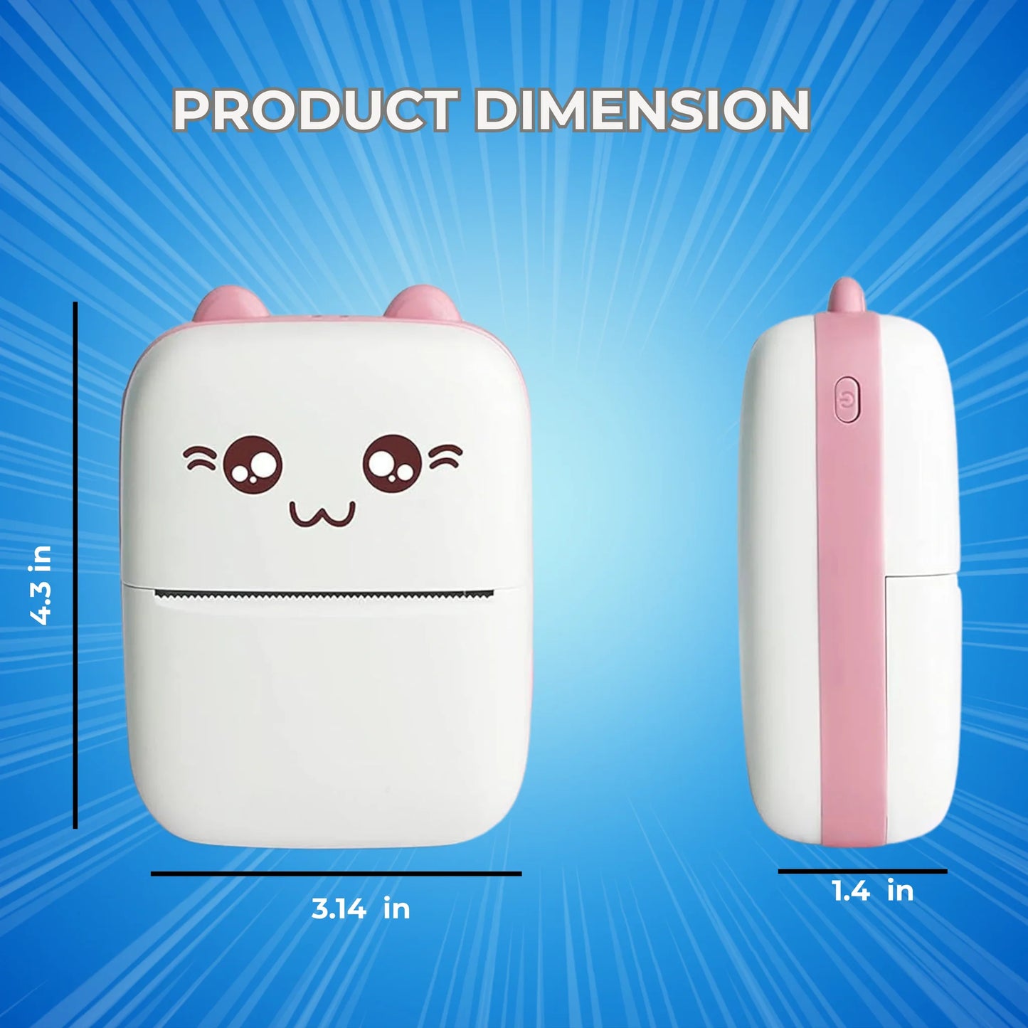 Mini Portable Thermal Printer Wireless Bluetooth Printer
