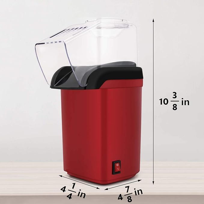 Hot Air Popper, Electric Popcorn Maker Machine with 1200W, No oil needed, Healthy and Delicious Snack for Kids, Adults.Great for Holding Parties in Home
