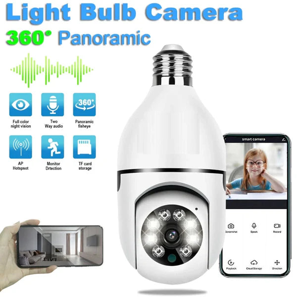 V380 Pro 360 Degree Panoramic Wireless WiFi IP CCTV Security Camera (Pack of 1)