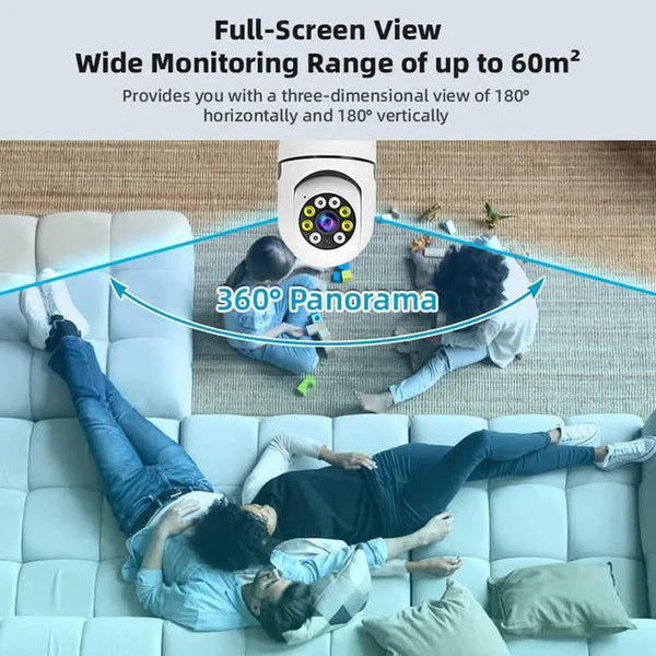 V380 Pro 360 Degree Panoramic Wireless WiFi IP CCTV Security Camera (Pack of 1)